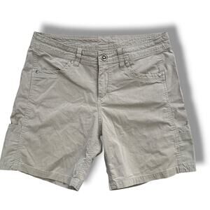 Kuhl Hiking Cargo Shorts Womens Size 10 Tan Khaki Gorpcore Outdoors 7" Inseam